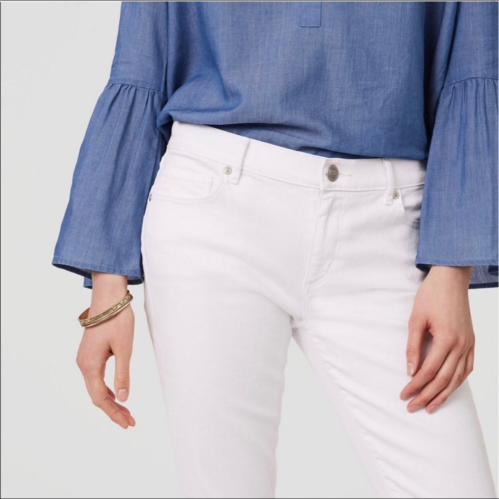 Ann Taylor LOFT White Denim Skinny Jeans